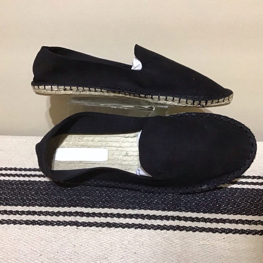 NWOT ASOS DESIGN Espadrilles Black Canvas Slip On Midsole Flat Sandal Woman 9